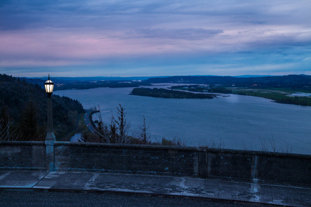 View from Vista House over the Columbia River, Oregon, USAの写真素材