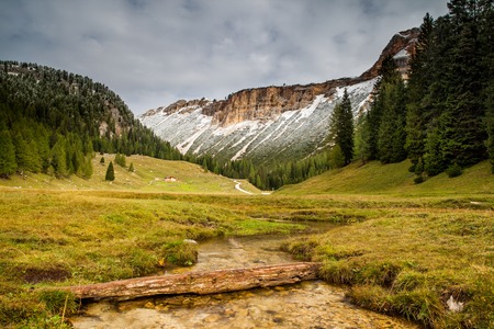 Beautiful nature in the Dolomites mountains in Northern Italy, Europeの写真素材