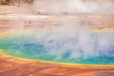The Grand Prismatic Spring in Yellowstone National Parkの写真素材