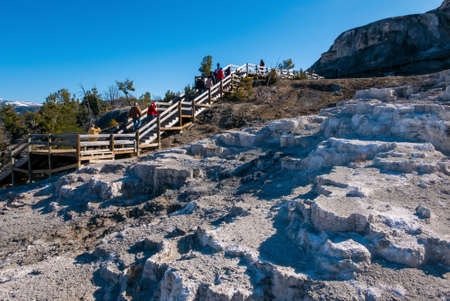 Mammoth Hot Springs in Yellowstone National Parkの写真素材