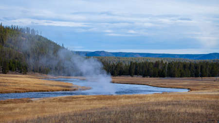The Firehole River in Yellowstone National Parkの写真素材