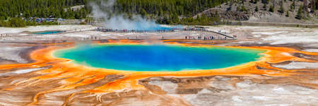 The Grand Prismatic Spring in Yellowstone National Parkの写真素材