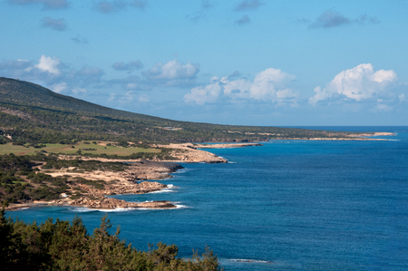 The coastline of the beautiful beach on the Mediterranean Sea.の写真素材