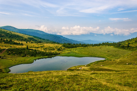 Lake in the Carpathian Mountains in autumn. Ukraineの写真素材