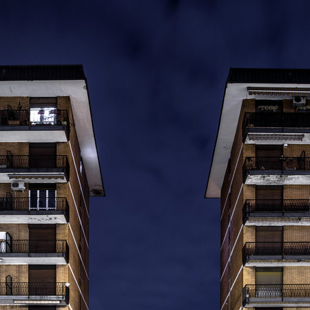 Home House night light human presenceの写真素材