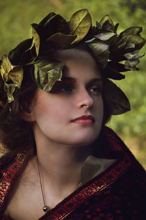 portrait of a woman, image of the Greek nymphの写真素材