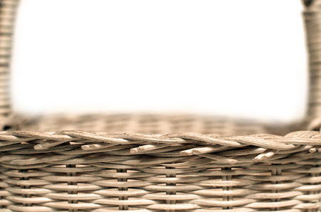 side wicker baskets with a focus on the foreground and place for textの写真素材