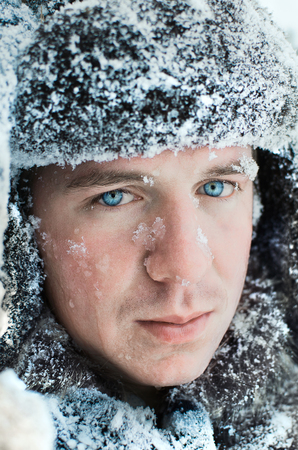portrait of polar Explorer close-upの写真素材