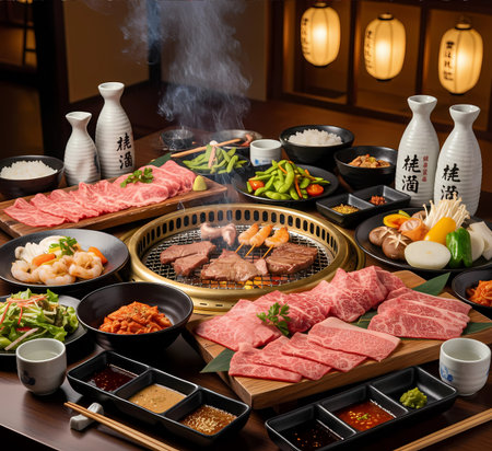 Korean food - Sukiyaki, various types of meatの素材
