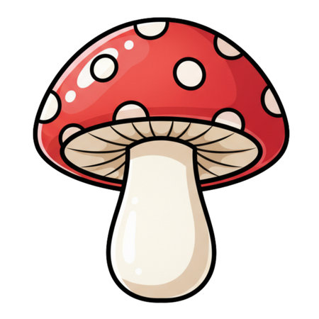 Amanita mushroom icon. Cartoon illustration of mushroom vector icon for web designの素材