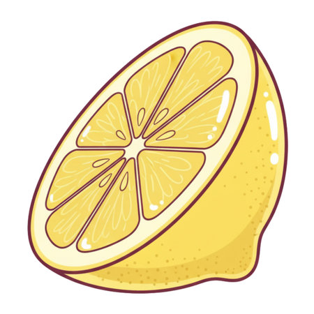 Illustration of a slice of lemon on a white background. Vector illustrationの素材