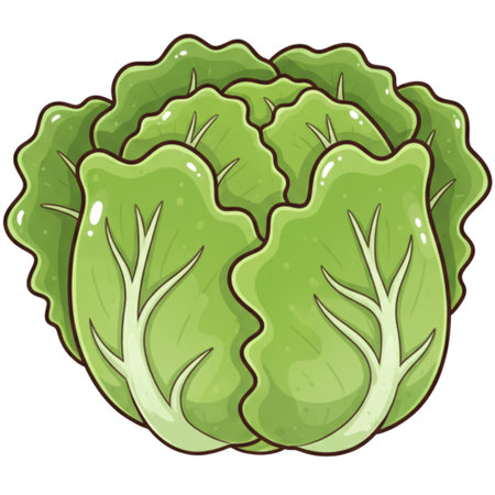 Illustration of Cabbage on a White Background. Vector Illustrationの素材