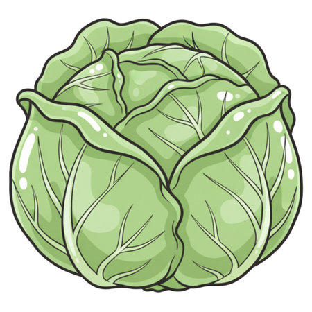 Cabbage isolated on white background. Vector illustration in sketch style.の素材
