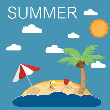 summer vacation beach vectorのイラスト素材