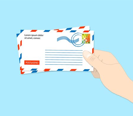 envelope hand vectorのイラスト素材