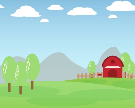 farm cartoon background vectorのイラスト素材