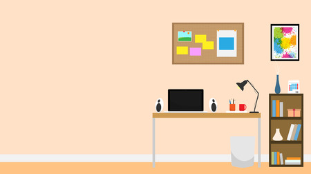 Interior room office notebook vector background flat designのイラスト素材