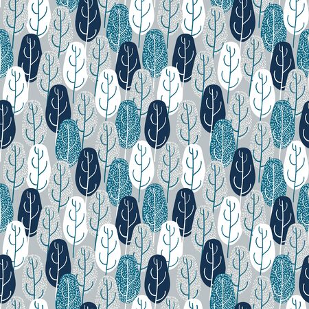 leaf tone blue seamless vectorのイラスト素材