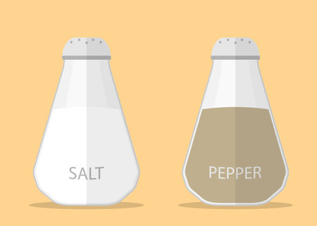 pepper and salt in bottle flat vectorのイラスト素材