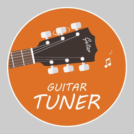 Guitar tuner logo flat vectorのイラスト素材