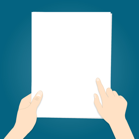 Hold paper hand flat vectorのイラスト素材