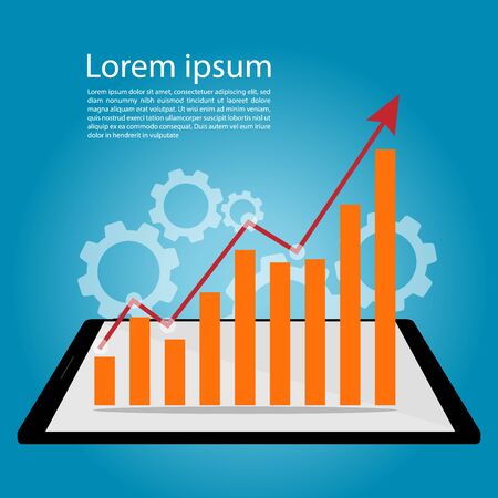 Phone screen business graph vectorのイラスト素材