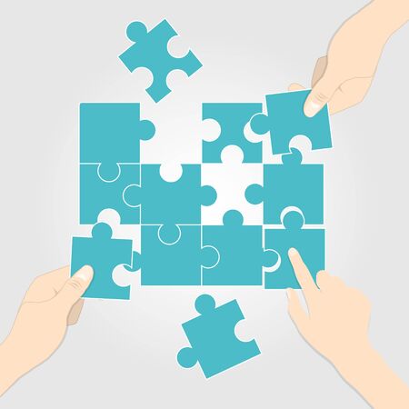 Playing jigsaw blank vectorのイラスト素材