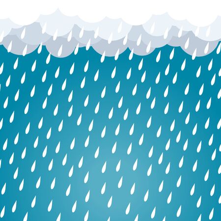 Cloud and rain with blue background illustration.のイラスト素材