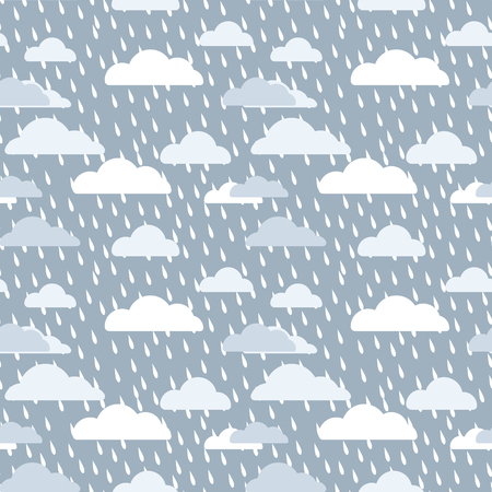 dark blue cloud rain drop seamless vectorのイラスト素材