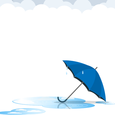 umbrella after rain flat vectorのイラスト素材