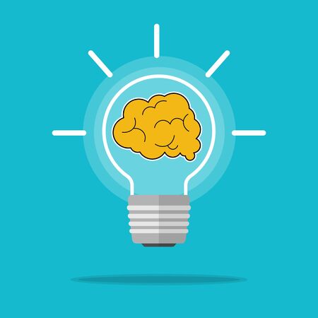 lightbulb brain idea vectorのイラスト素材