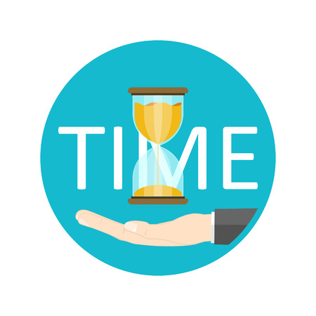 hourglass time hand concept flat vectorのイラスト素材