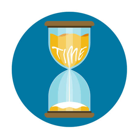 hourglass time concept flat vectorのイラスト素材