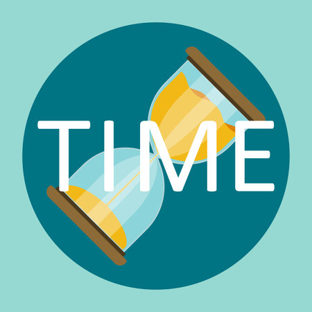 hourglass time concept logo flat vector