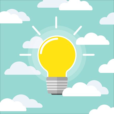 lightbulb idea sky cloud vectorのイラスト素材
