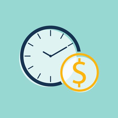 time and money  flat vectorのイラスト素材