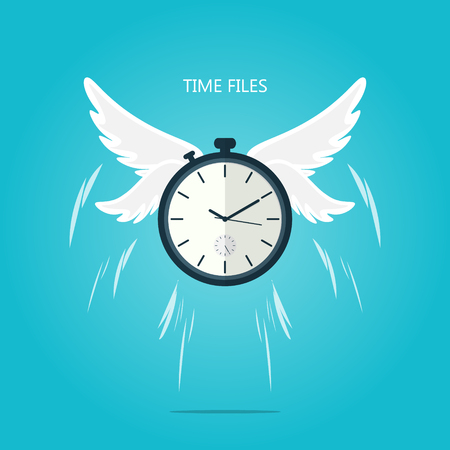 time flies wing flat vectorのイラスト素材