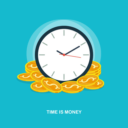 time is money concept flat vector templateのイラスト素材