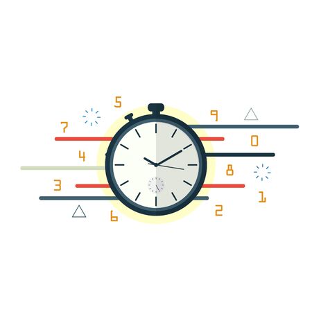 stopwatch time motion, time management concept vectorのイラスト素材