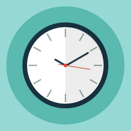 Clock time in flat illustration.のイラスト素材