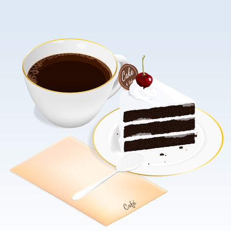 cake and coffee, cafe bakery vectorのイラスト素材