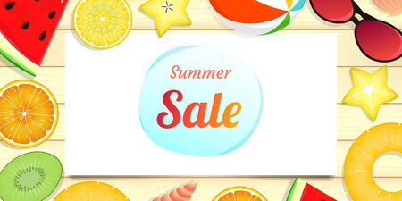 banner summer sale season background vectorのイラスト素材