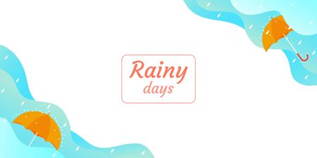 rainy season umbrella float on sky vectorのイラスト素材