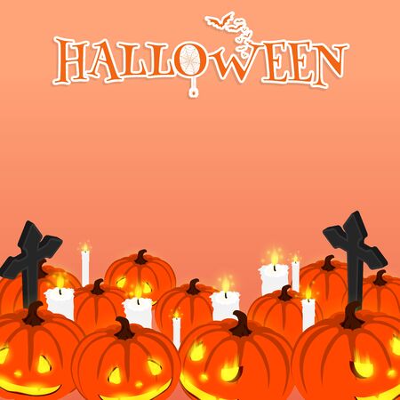 happy halloween pumkin background vectorのイラスト素材