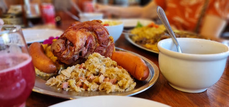 beautiful dish of german cuisine - Eisbeinの写真素材