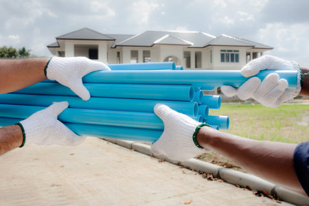 PVC pipes in construction site