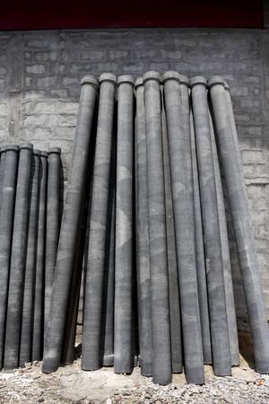 Asbestos pipe in construction siteの写真素材
