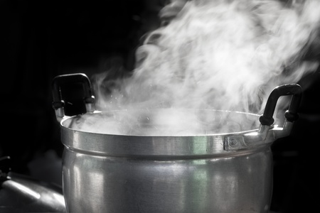 steam on panの写真素材