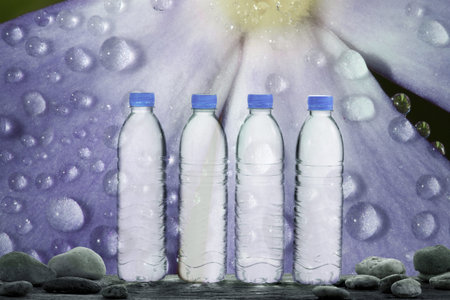 Four drinking water bottles 