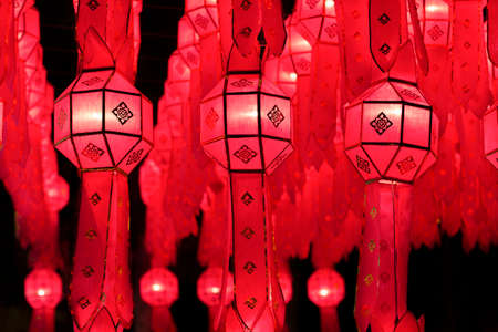 lanterns in Yee-peng festival ,ChiangMai Thailand のeditorial素材